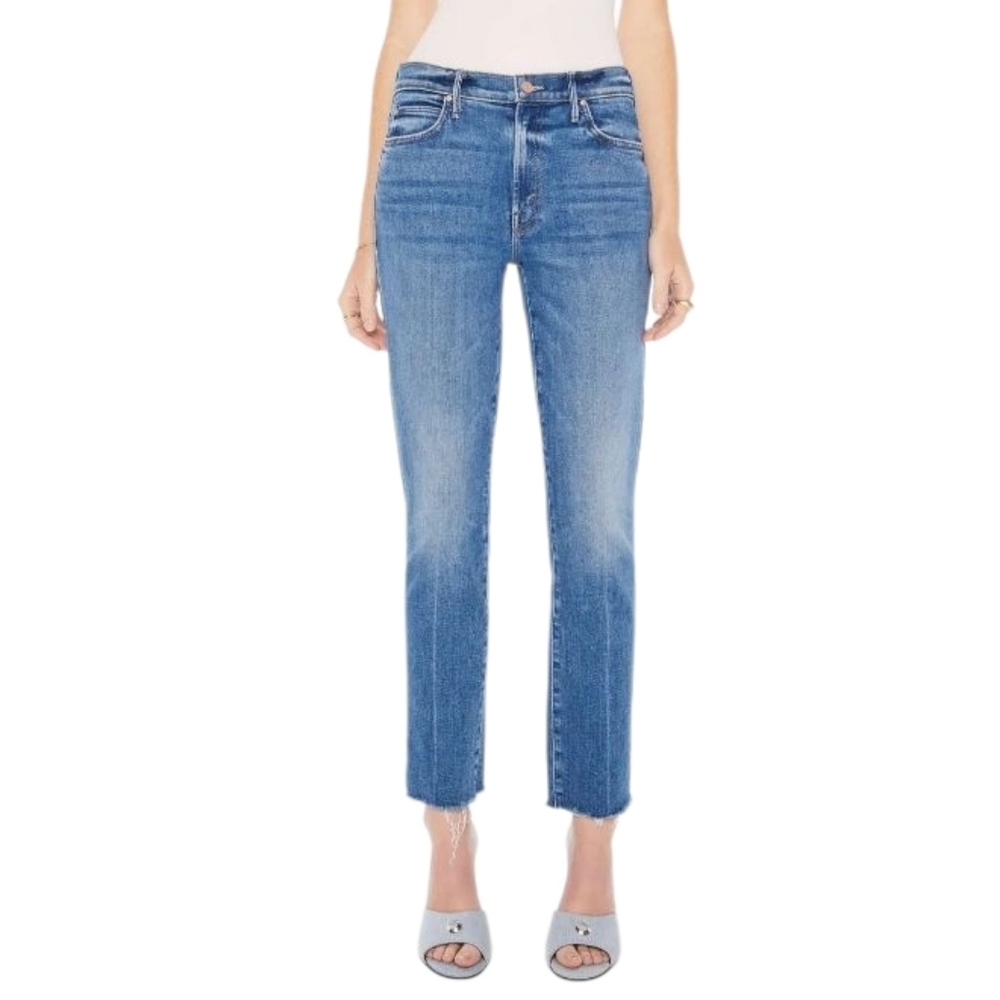 MOTHER Straight Leg Jeans in Medium Blue Wash
